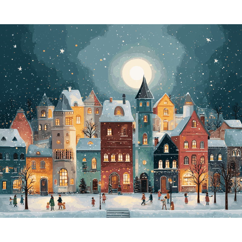 Christmas Village Paint-by-Numbers Kit – Maison Artsen