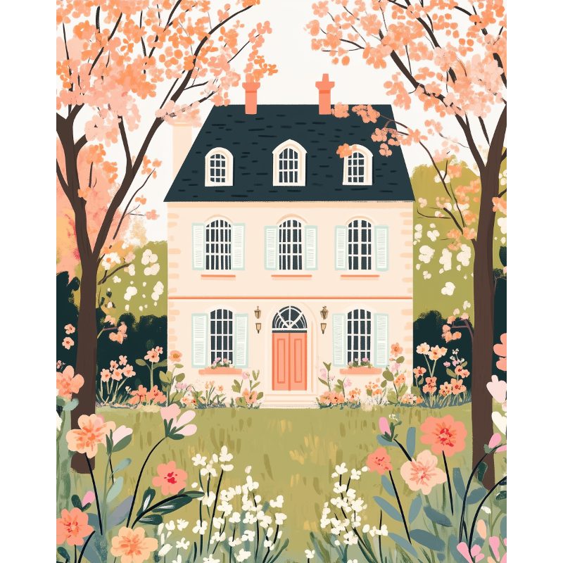 Flowered House Paint-by-Numbers Kit – Maison Artsen