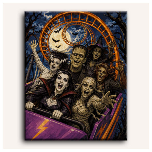 Monster Roller Coaster paint by numbers for adults, Maison Artsen