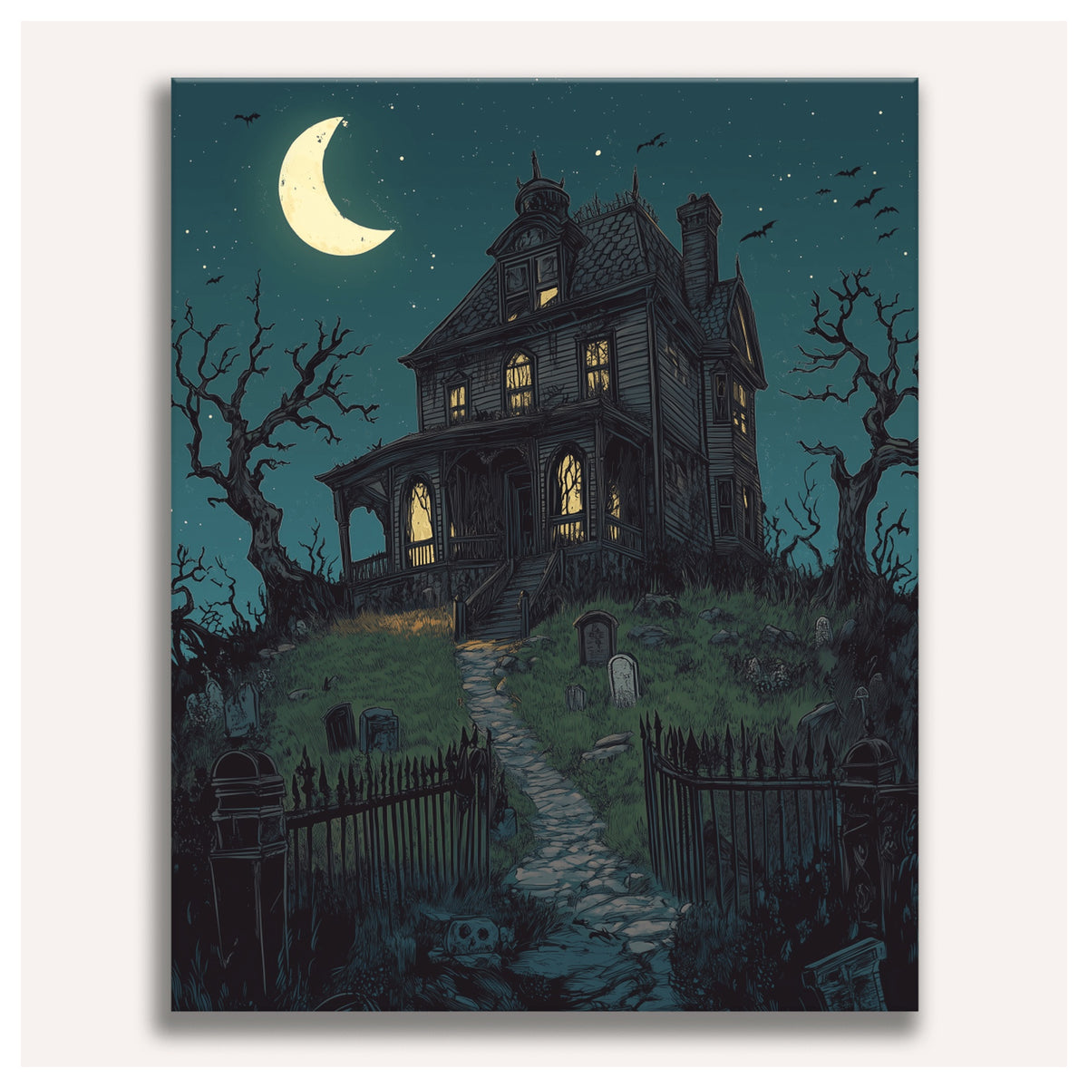 Abandoned Manor paint by numbers for adults, Maison Artsen