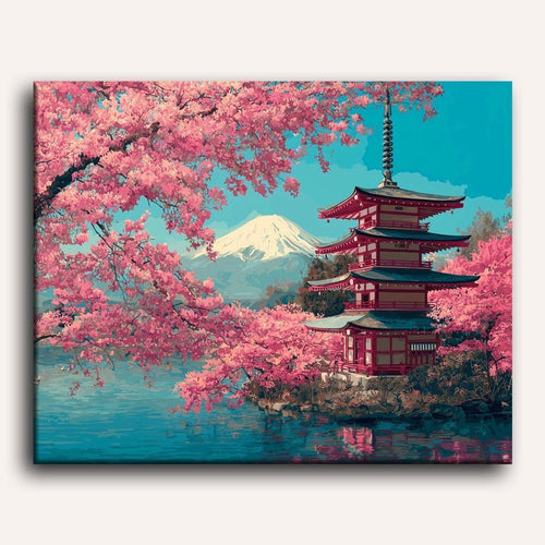 Blossoming Mount Fuji Paint-by-Numbers Kit – Maison Artsen