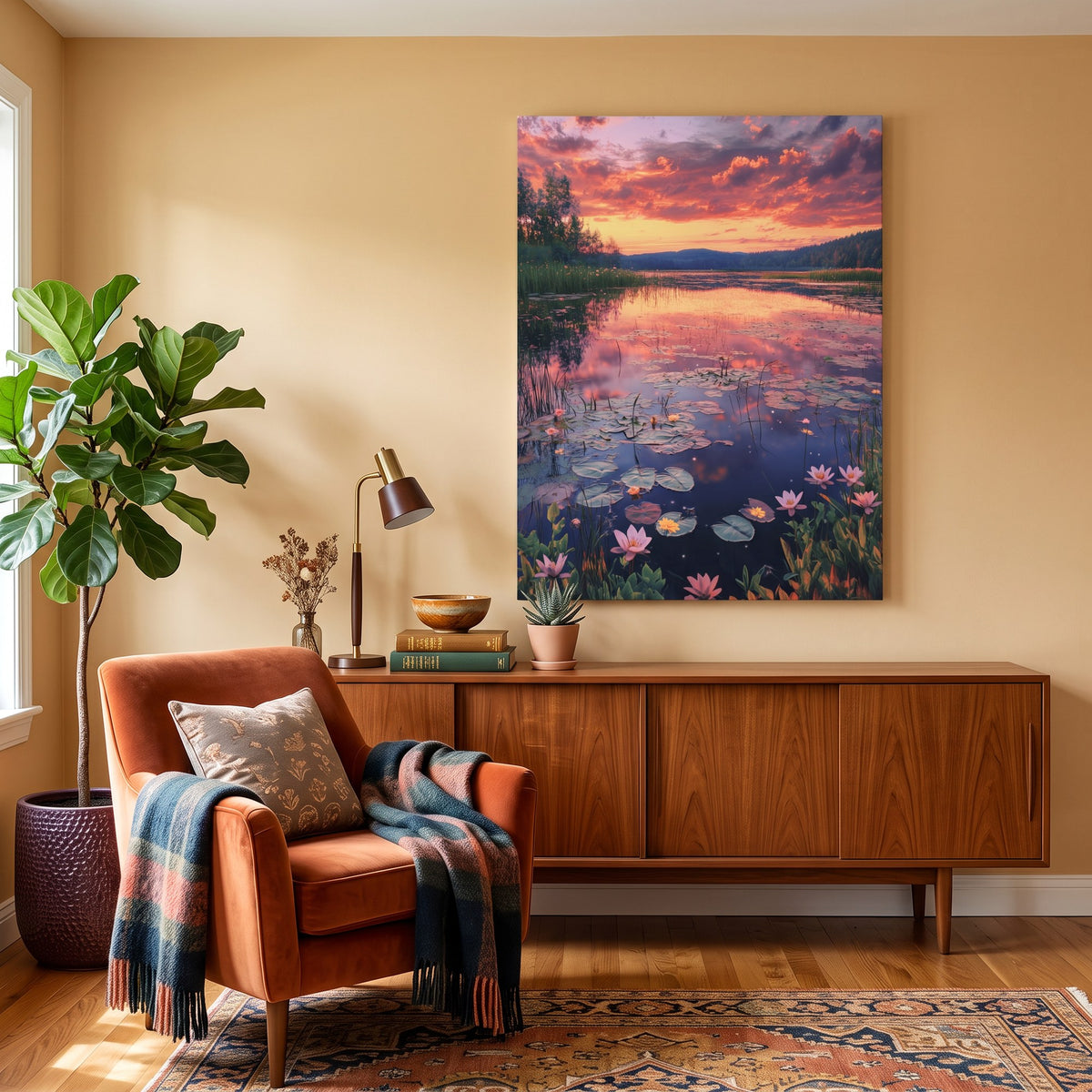Water Lilies at Sunset Paint-by-Numbers Kit – Maison Artsen