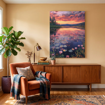 Water Lilies at Sunset Paint-by-Numbers Kit – Maison Artsen