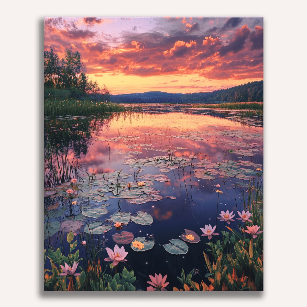 Water Lilies at Sunset Paint-by-Numbers Kit – Maison Artsen