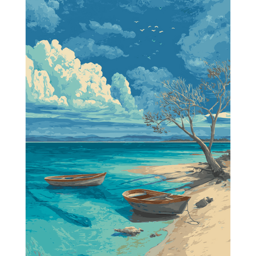 Nuances de Bleu - Peinture par numéro Maison Artsen