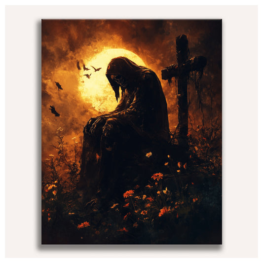 Shadow of the Amber Moon paint by numbers for adults, Maison Artsen