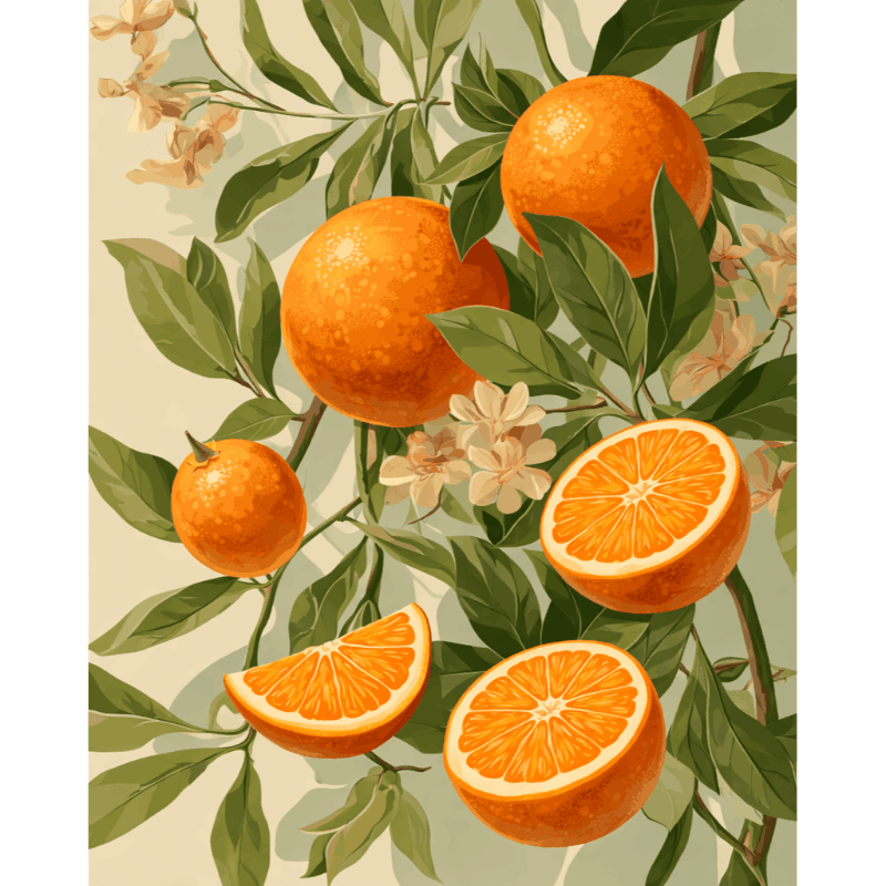 Orange Trees in Bloom Paint-by-Numbers Kit – Maison Artsen