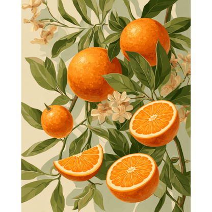 Orange Trees in Bloom Paint-by-Numbers Kit – Maison Artsen