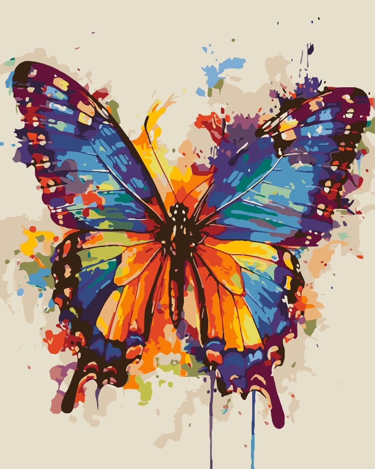 Splashed Butterfly Paint-by-Numbers Kit – Maison Artsen