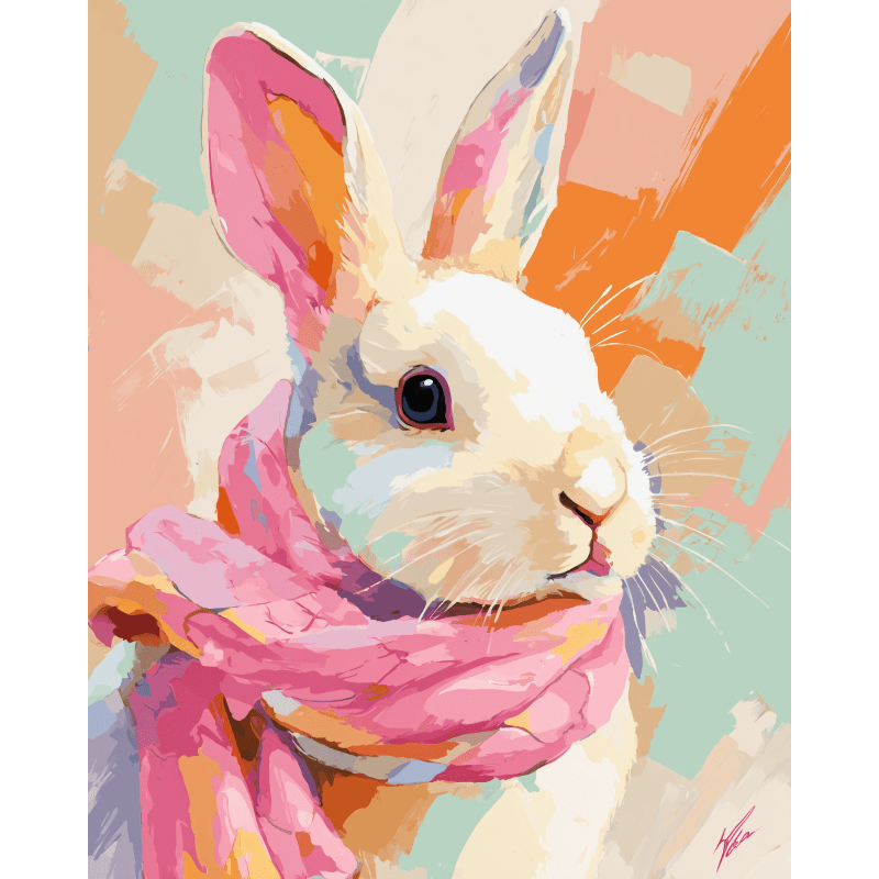 Pastel Bunny Paint-by-Numbers Kit – Maison Artsen