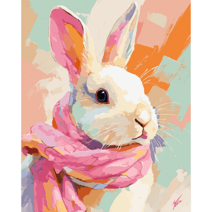 Lapin Pastel - Tableau peinture par numéro