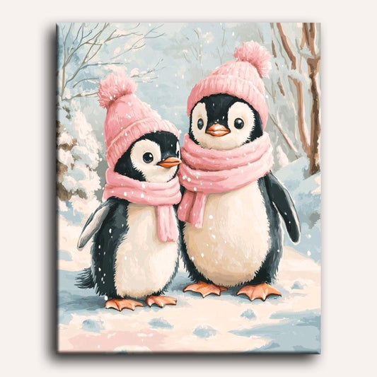 Pingouins Glacés - Peinture par numéro Maison Artsen