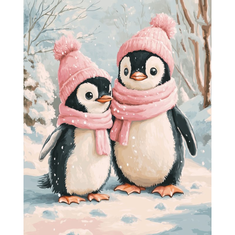 Frosty Penguins Paint-by-Numbers Kit – Maison Artsen