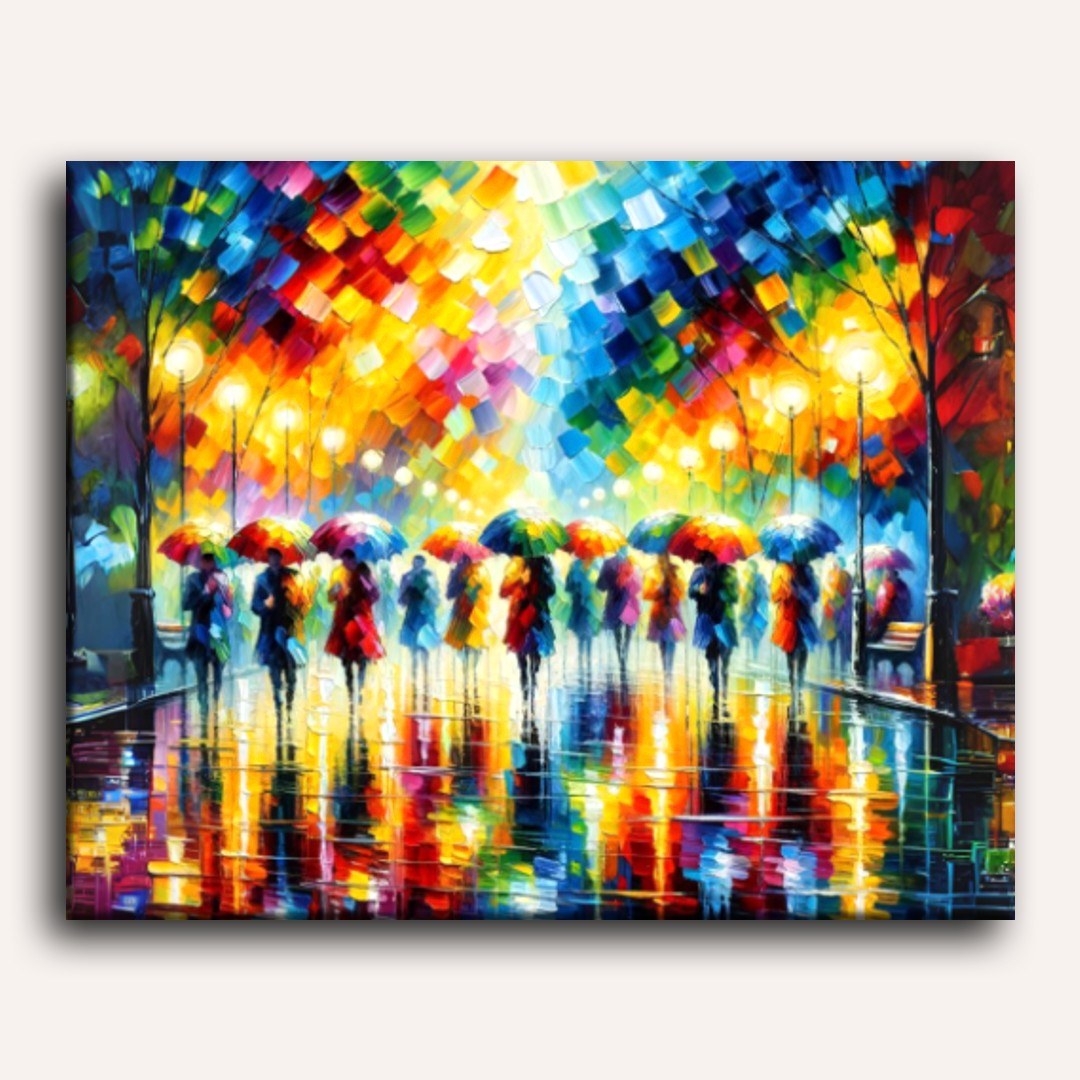 Rain of Umbrellas Paint-by-Numbers Kit – Maison Artsen