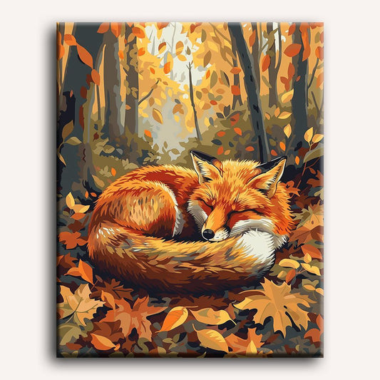 Renard Endormi - Peinture par numéro Maison Artsen