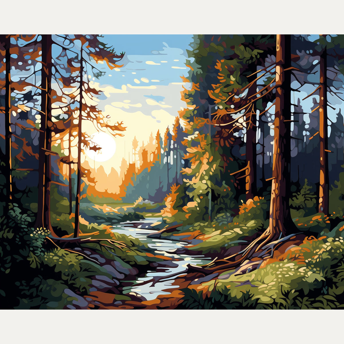 River at Dusk Paint-by-Numbers Kit – Maison Artsen