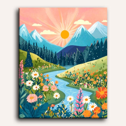River Between the Mountains Paint-by-Numbers Kit – Maison Artsen