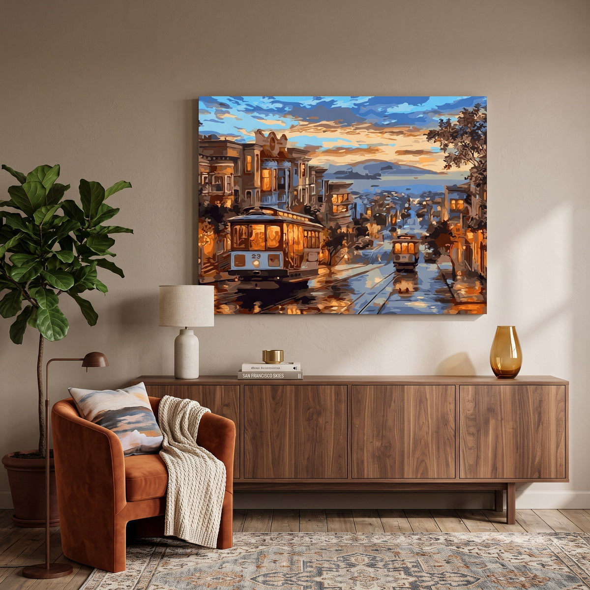 San Francisco at Dusk Paint-by-Numbers Kit – Maison Artsen