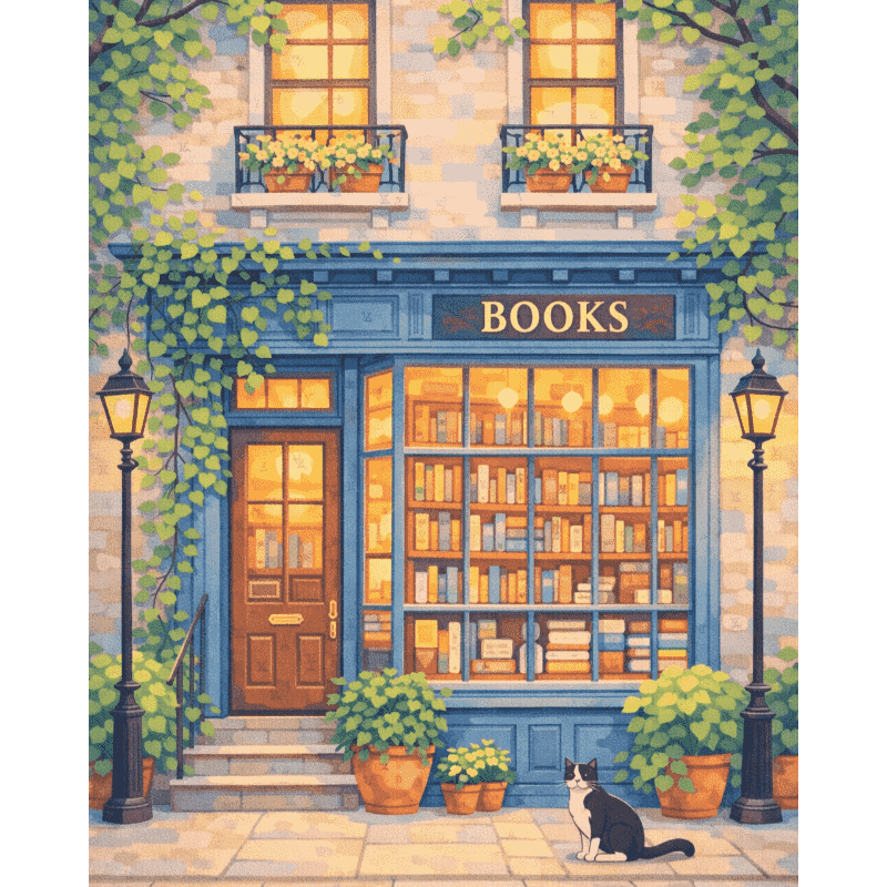 Secret Bookshop Paint-by-Numbers Kit – Maison Artsen