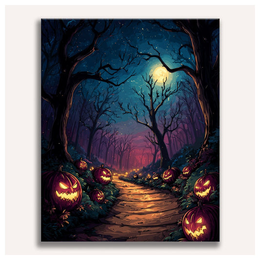 Pumpkin Trail paint by numbers for adults, Maison Artsen