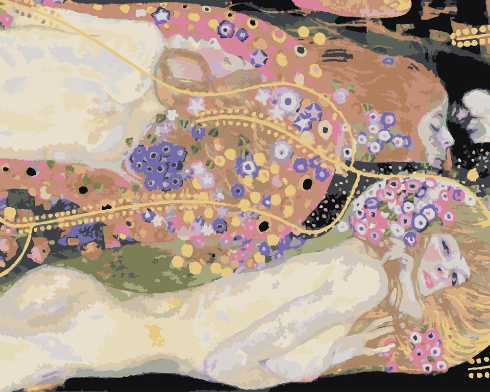 Peinture par numéro adulte Serpents Aquatiques, visuel complet du design sur toile — Maison Artsen