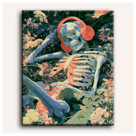 Skeleton Beats paint by numbers for adults, Maison Artsen