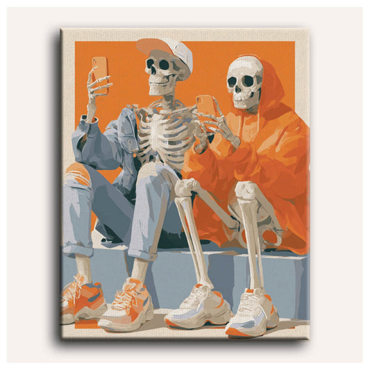 Trendy Skeletons paint by numbers for adults, Maison Artsen