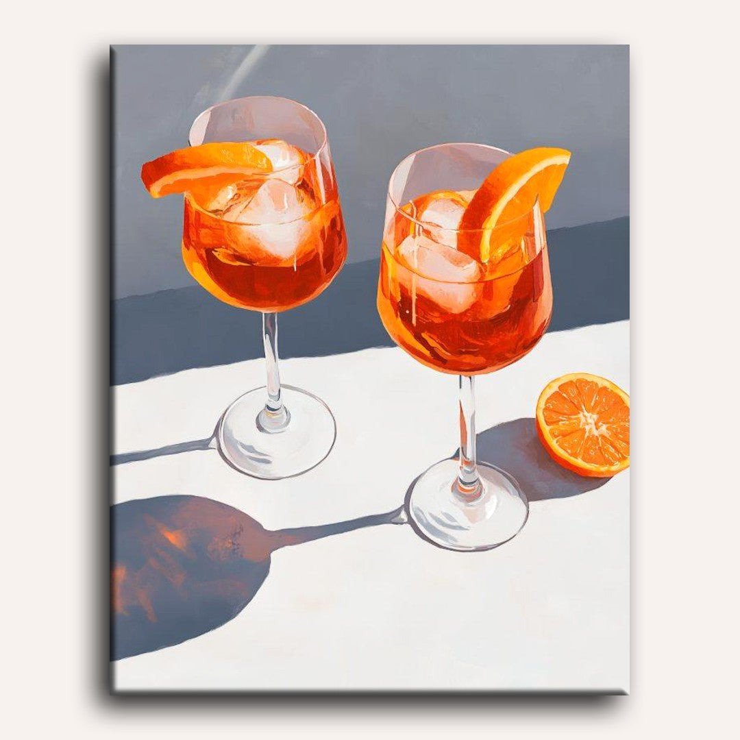 Peinture par numéro adulte Cocktails d'Été, visuel complet du design sur toile — Maison Artsen