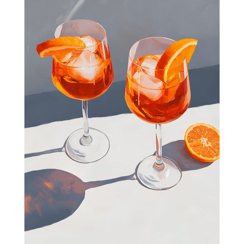 Peinture par numéro adulte Cocktails d'Été, visuel complet du design sur toile — Maison Artsen