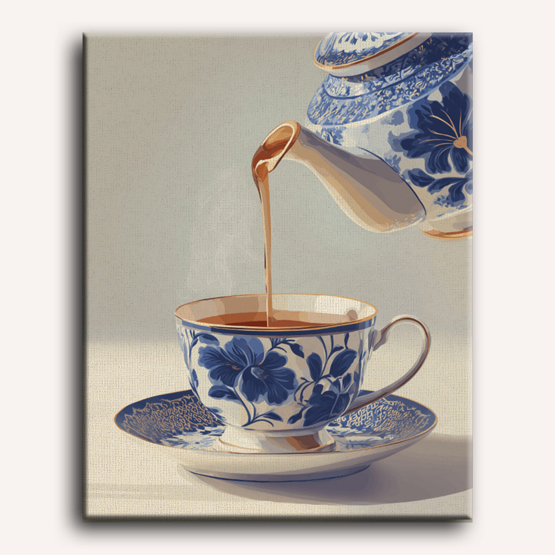 Tasse en Porcelaine Bleue - Mockup décoration murale Maison Artsen