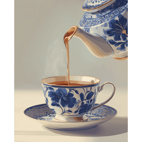 Tasse en Porcelaine Bleue - Peinture par numéro Maison Artsen