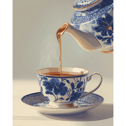 Tasse en Porcelaine Bleue - Peinture par numéro Maison Artsen