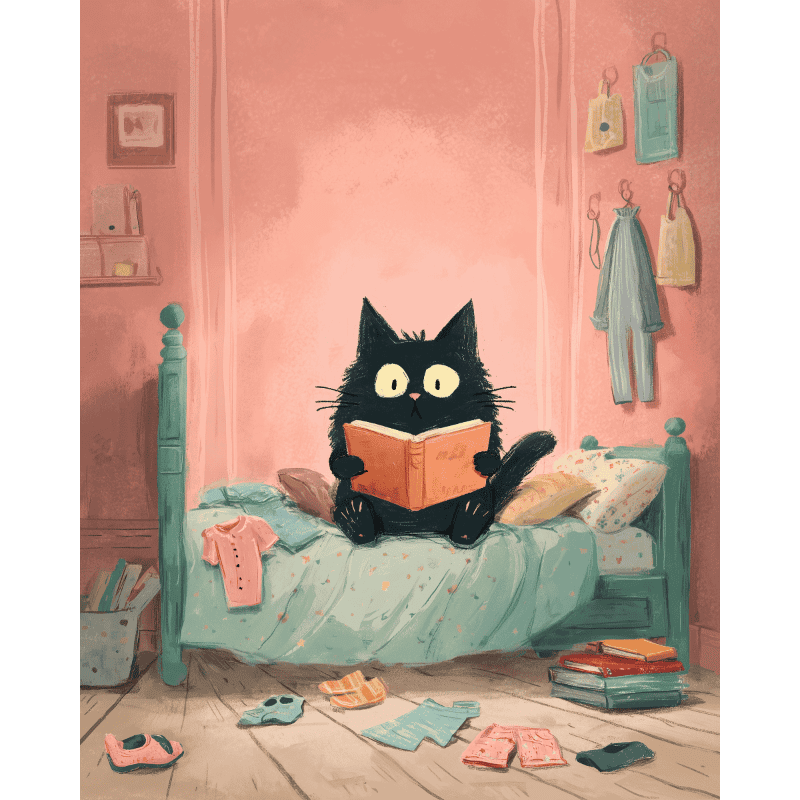 Cat in the Bedroom Paint-by-Numbers Kit – Maison Artsen