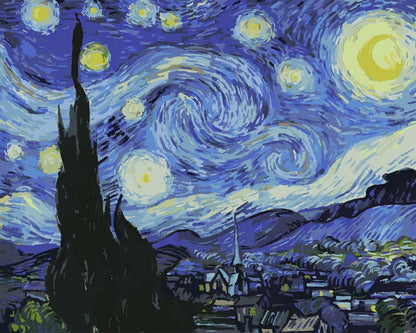La Nuit Étoilée - Tableau peinture par numéro