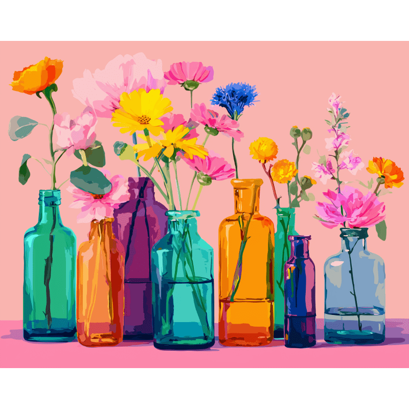 Peinture par numéro adulte Thérapie Couleur, visuel complet du design sur toile — Maison Artsen