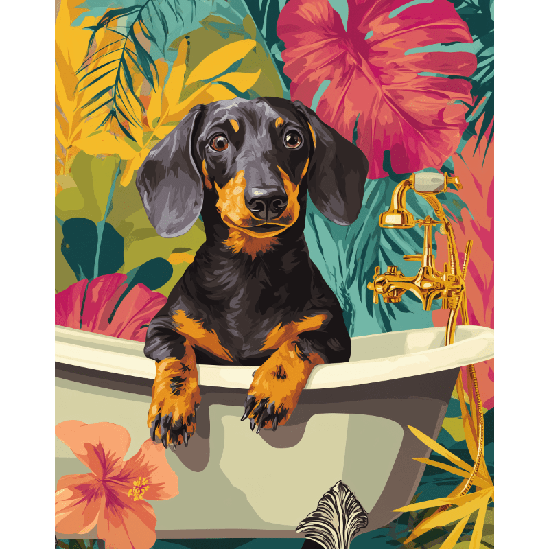 Tropical Dachshund Paint-by-Numbers Kit – Maison Artsen