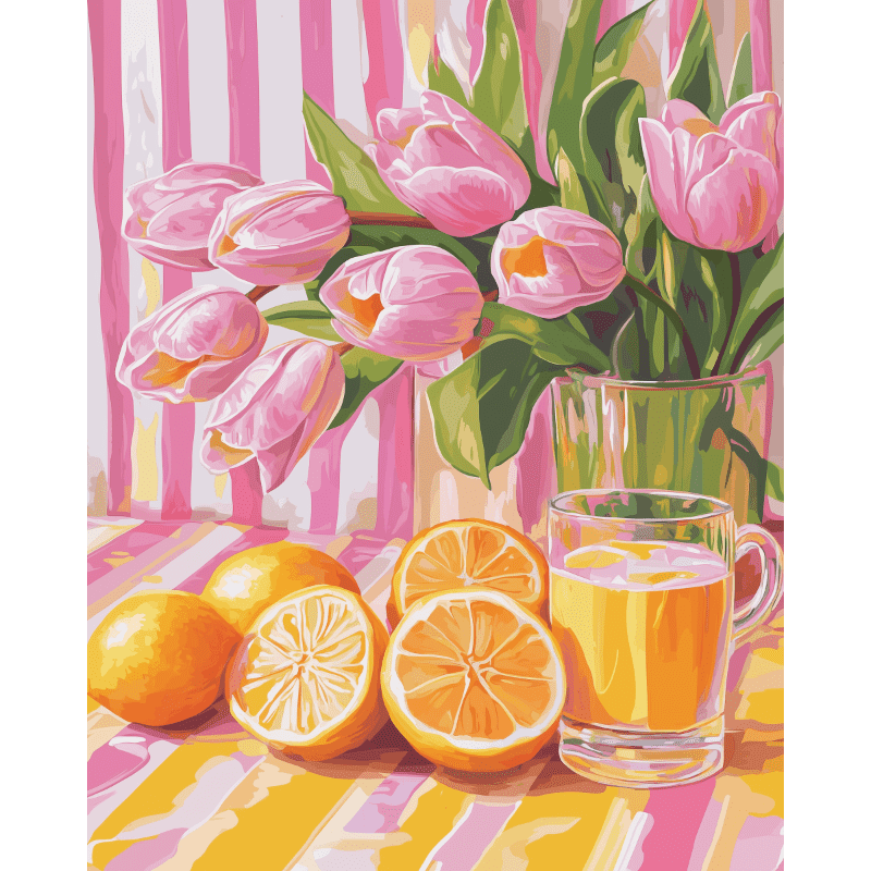 Vivid Tulips Paint-by-Numbers Kit – Maison Artsen