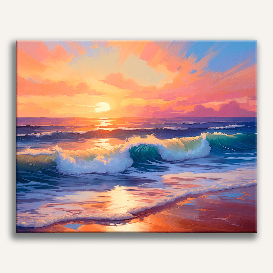 Waves at Sunset Paint-by-Numbers Kit – Maison Artsen
