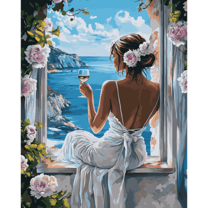 Vin et Vagues - Tableau peinture par numéro