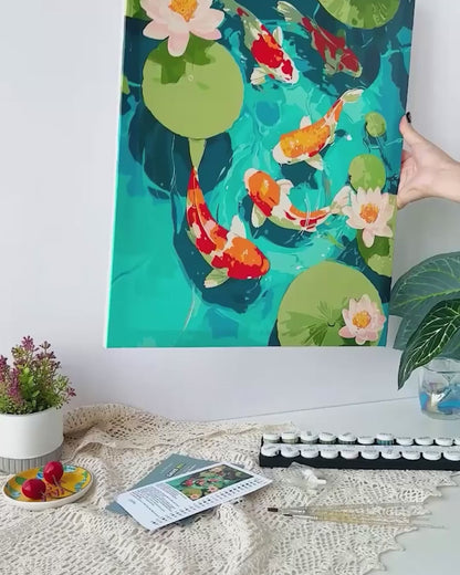 Koi Pond | Paint by Numbers, 12×16"