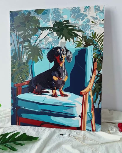 Posing Dachshund | Paint by Numbers, 12×16"