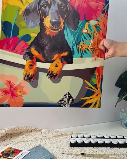 Tropical Dachshund | Paint by Numbers