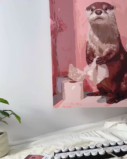 Otter in the Bathroom | Paint by Numbers, 12×16"