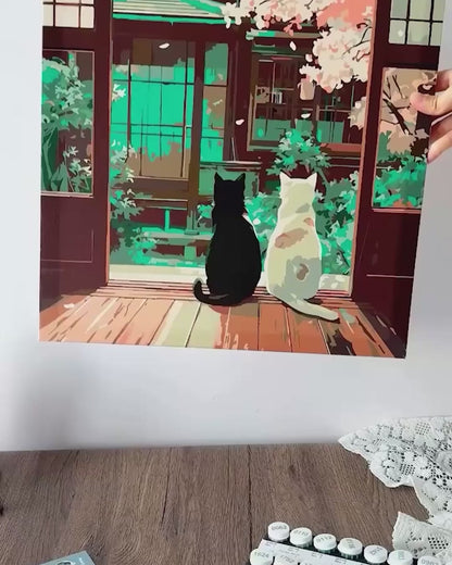 Cats in Harmony | Paint by Numbers, 12×16"