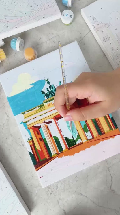 "German Landscapes" Paint-by-Numbers Set, 6 Canvases