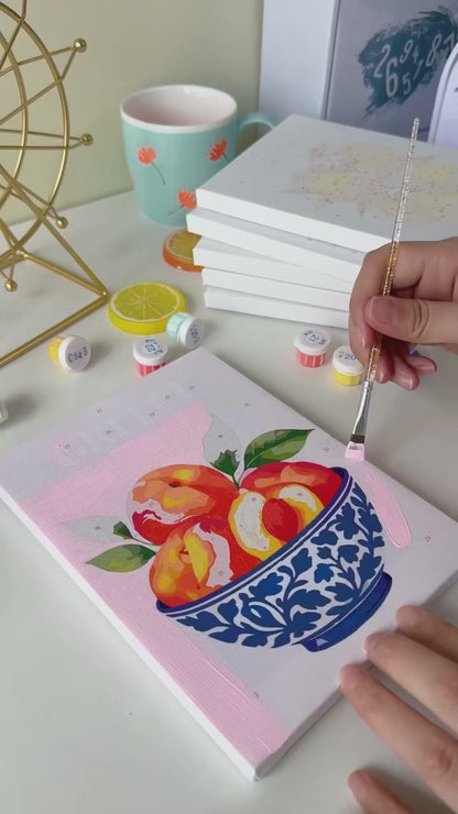 "Mediterranean Fruit" Paint-by-Numbers Set, 6 Canvases