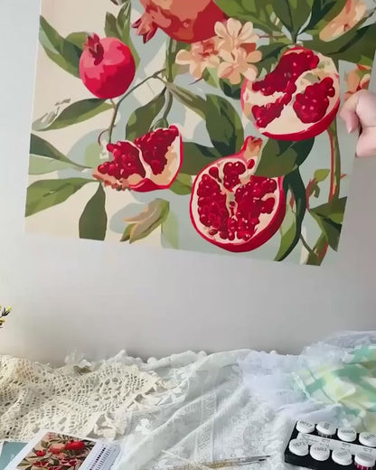 Pomegranates in Bloom | Paint by Numbers, 12×16"