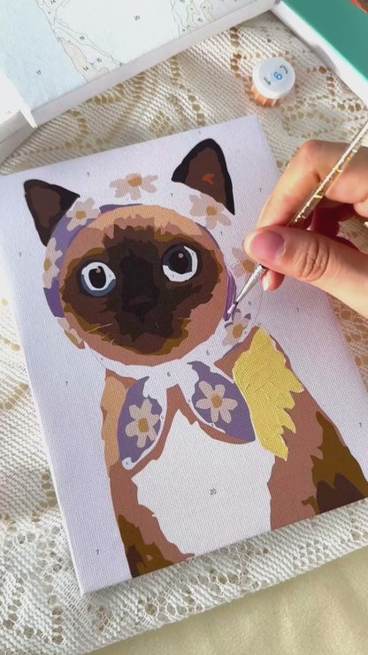 "The Cat is King" Paint-by-Numbers Set, 6 Canvases