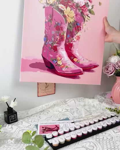 Flowered Boots | Paint by Numbers, 12×16"