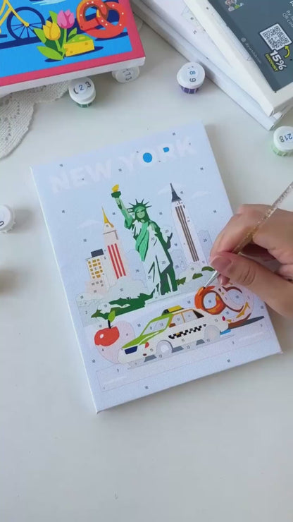 "Colorful Capitals" Paint-by-Numbers Set, 6 Canvases